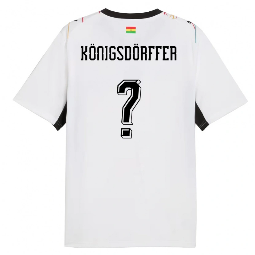 Danxen Hombre Camiseta Ghana Ransford Königsdörffer #0 Blanco Negro Amarillo 1ª Equipación 26-28 La Camisa México