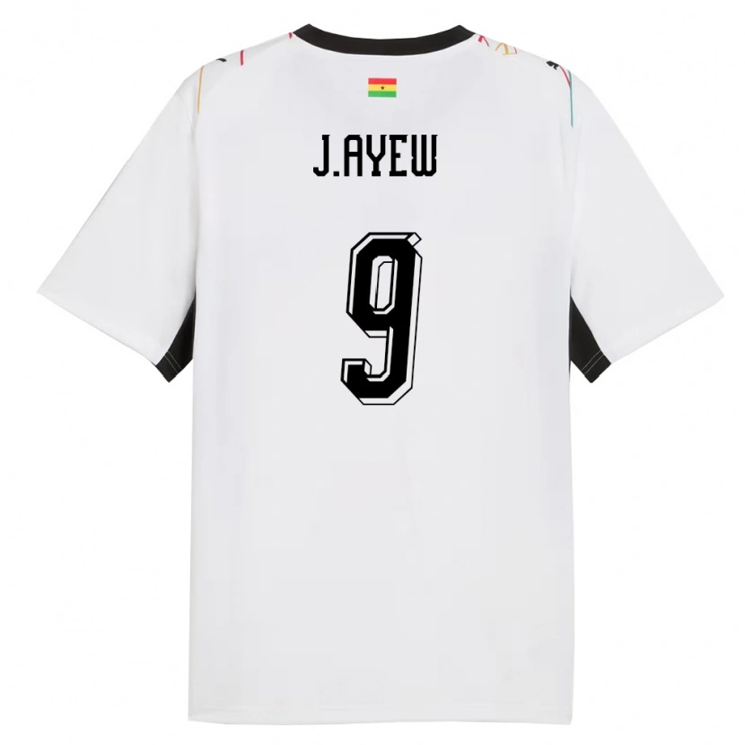 Danxen Hombre Camiseta Ghana Jordan Ayew #9 Blanco Negro Amarillo 1ª Equipación 26-28 La Camisa México
