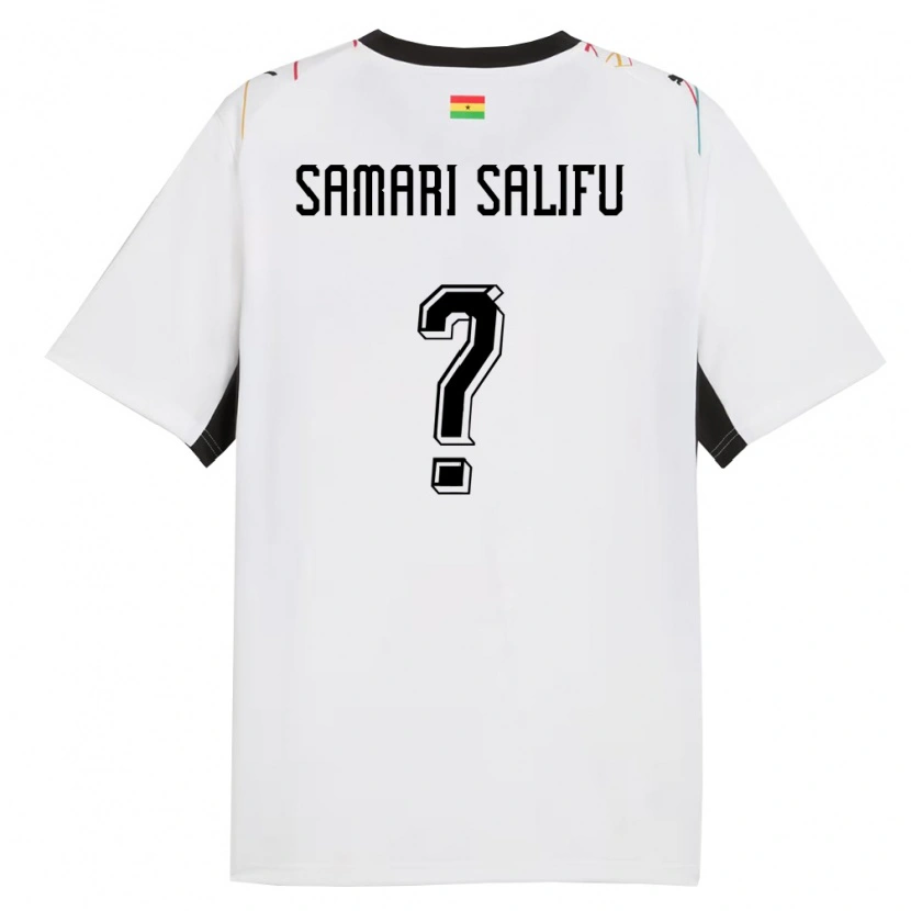 Danxen Hombre Camiseta Ghana Abass Samari Salifu #0 Blanco Negro Amarillo 1ª Equipación 26-28 La Camisa México