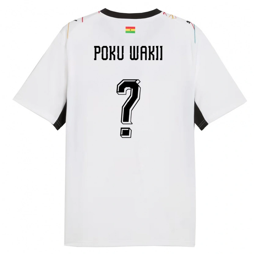 Danxen Hombre Camiseta Ghana Godfred Poku Wakii #0 Blanco Negro Amarillo 1ª Equipación 26-28 La Camisa México