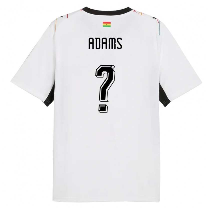 Danxen Hombre Camiseta Ghana Salim Adams #0 Blanco Negro Amarillo 1ª Equipación 26-28 La Camisa México