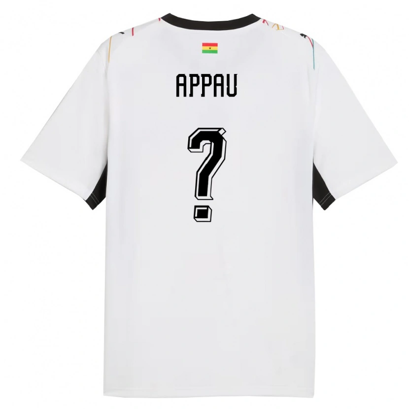 Danxen Hombre Camiseta Ghana Emmanuel Appau #0 Blanco Negro Amarillo 1ª Equipación 26-28 La Camisa México