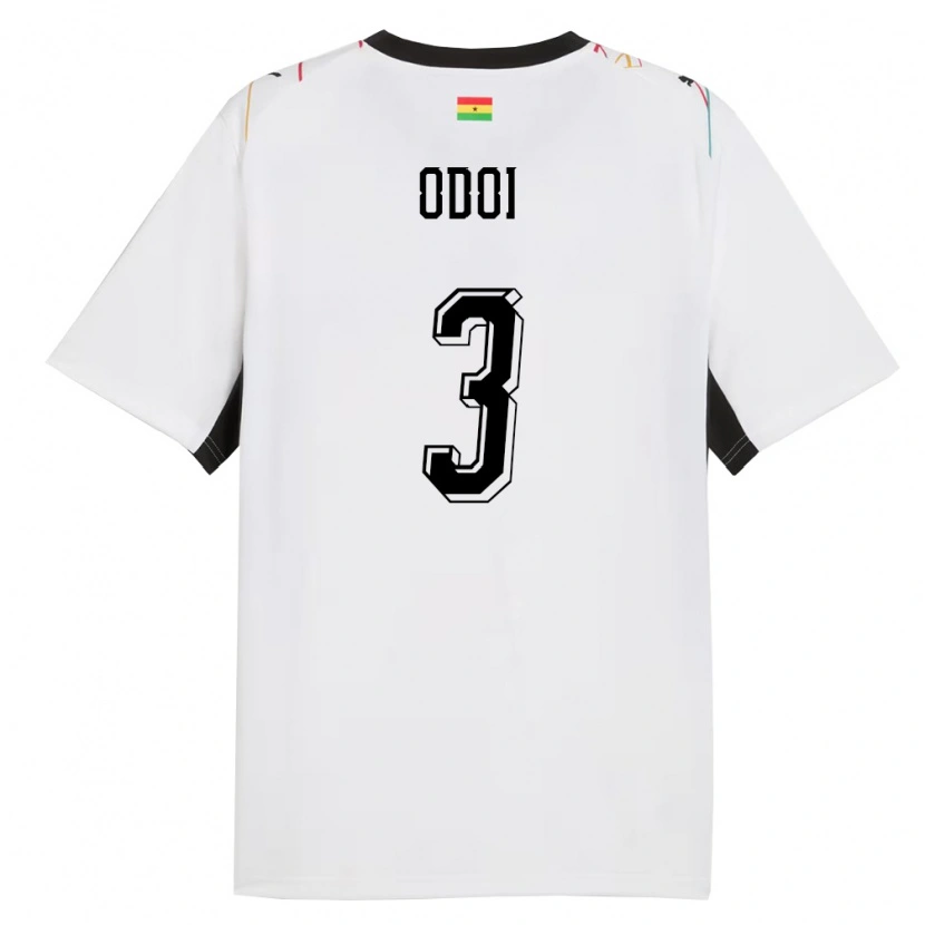 Danxen Hombre Camiseta Ghana Denis Odoi #3 Blanco Negro Amarillo 1ª Equipación 26-28 La Camisa México