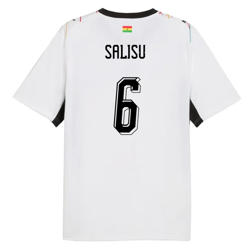 Danxen Hombre Camiseta Ghana Mohammed Salisu #6 Blanco Negro Amarillo 1ª Equipación 26-28 La Camisa México