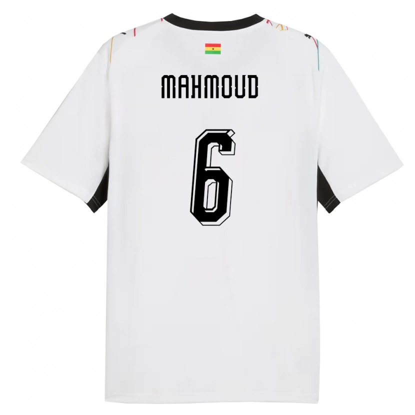 Danxen Hombre Camiseta Ghana Mohaison Mahmoud #6 Blanco Negro Amarillo 1ª Equipación 26-28 La Camisa México
