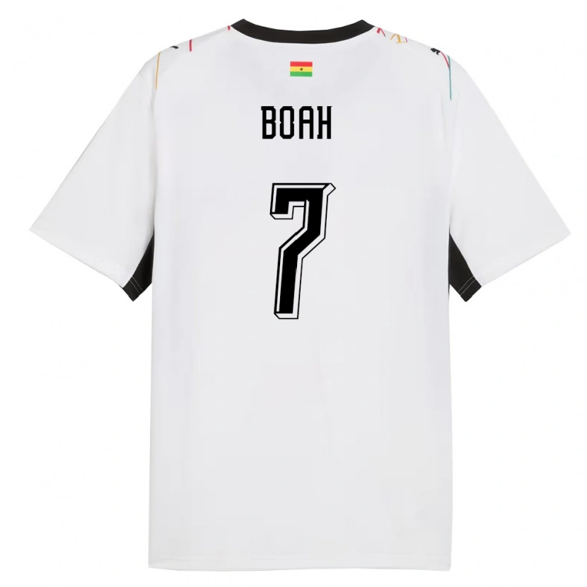 Danxen Hombre Camiseta Ghana Collins Boah #7 Blanco Negro Amarillo 1ª Equipación 26-28 La Camisa México