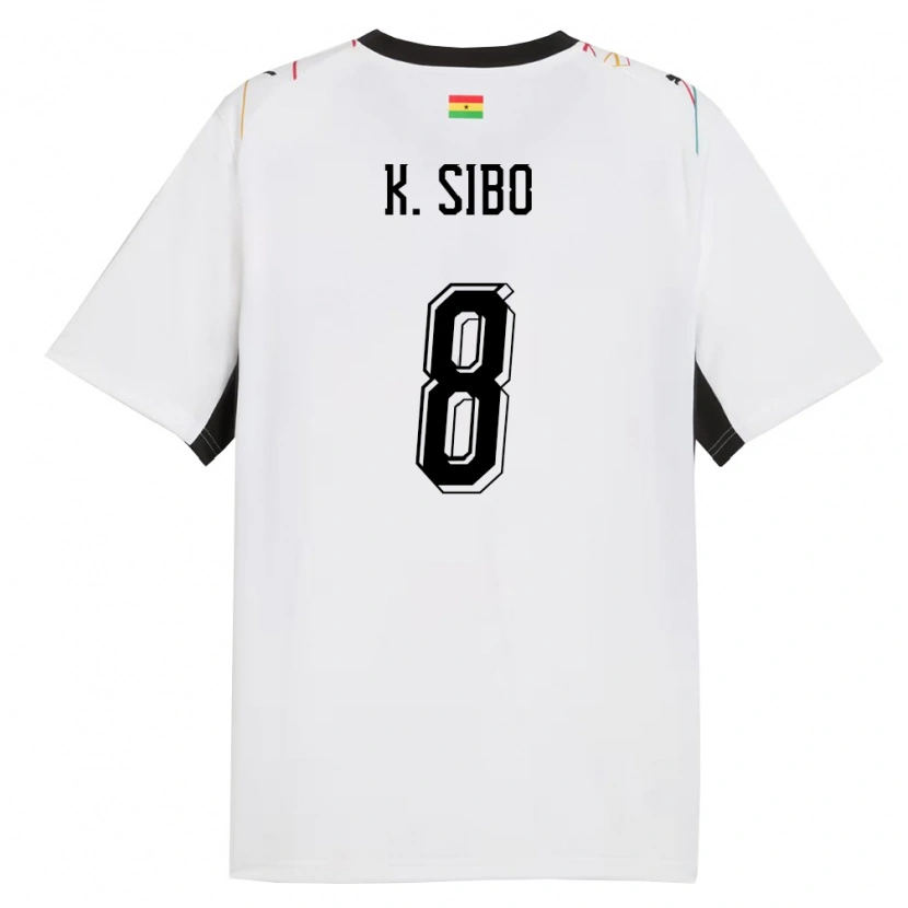 Danxen Hombre Camiseta Ghana Kwasi Sibo #8 Blanco Negro Amarillo 1ª Equipación 26-28 La Camisa México