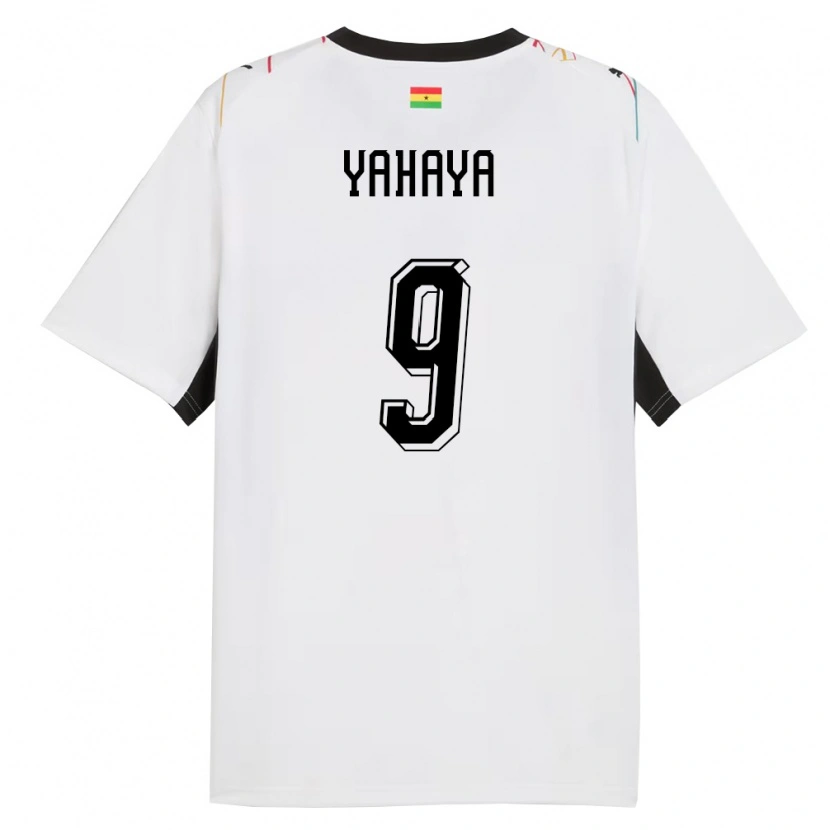 Danxen Hombre Camiseta Ghana Mohammed Yahaya #9 Blanco Negro Amarillo 1ª Equipación 26-28 La Camisa México