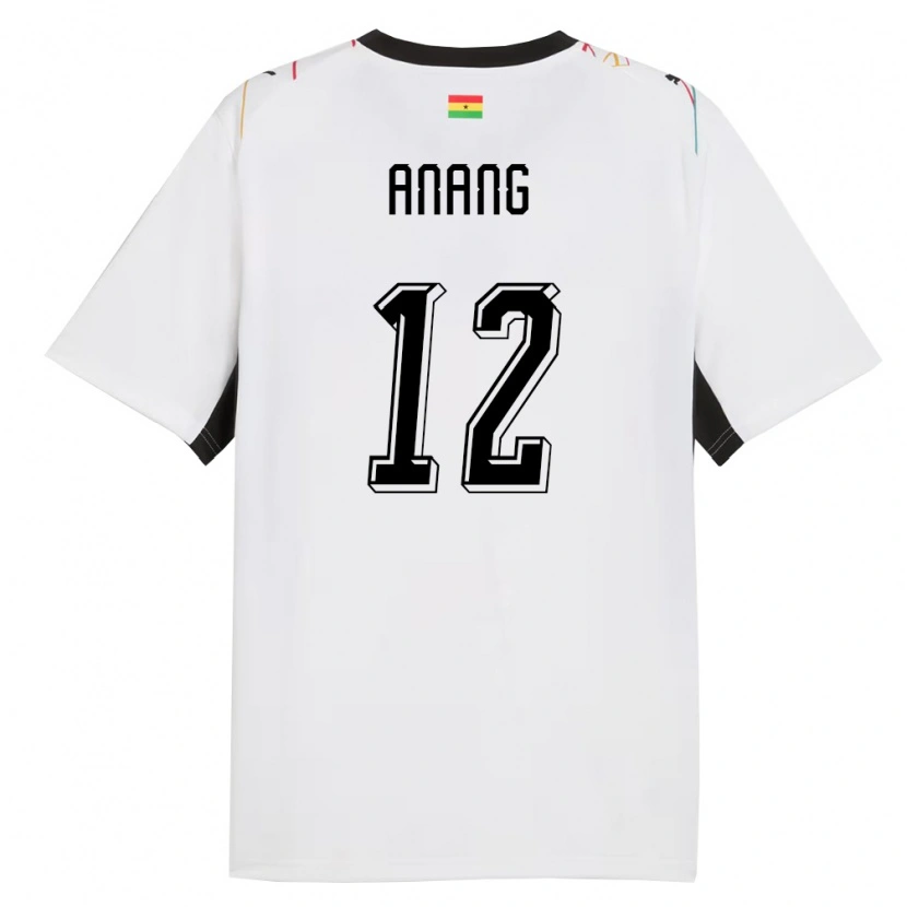 Danxen Hombre Camiseta Ghana Joseph Anang #12 Blanco Negro Amarillo 1ª Equipación 26-28 La Camisa México