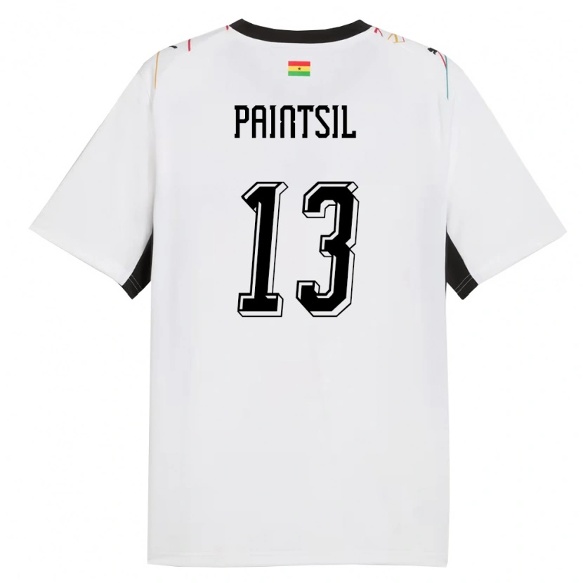 Danxen Hombre Camiseta Ghana Joseph Paintsil #13 Blanco Negro Amarillo 1ª Equipación 26-28 La Camisa México