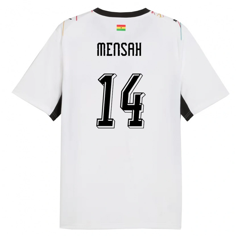 Danxen Hombre Camiseta Ghana Gideon Mensah #14 Blanco Negro Amarillo 1ª Equipación 26-28 La Camisa México