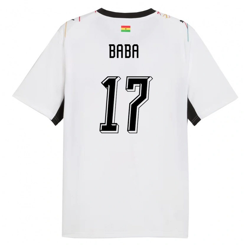 Danxen Hombre Camiseta Ghana Abdul-Rahman Baba #17 Blanco Negro Amarillo 1ª Equipación 26-28 La Camisa México