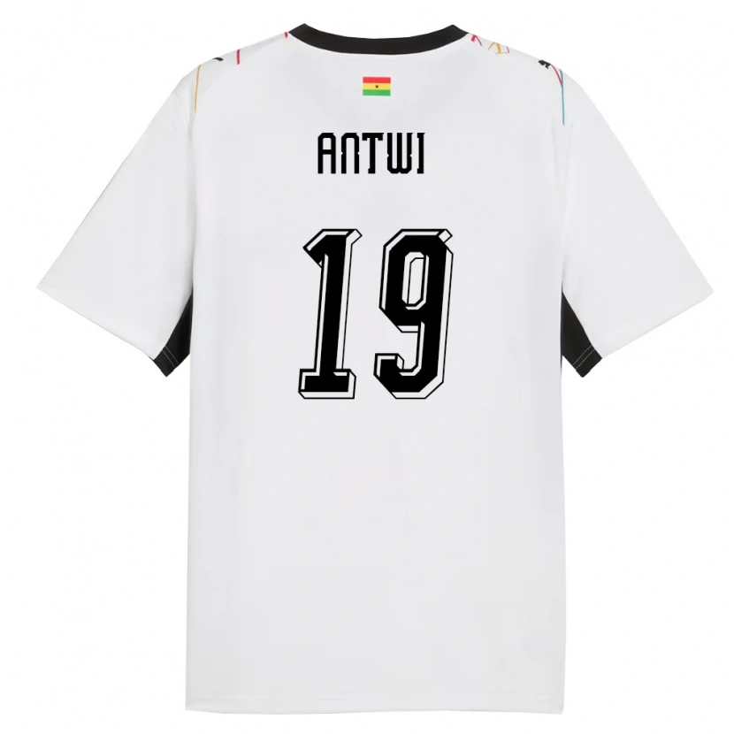 Danxen Hombre Camiseta Ghana Emmanuel Antwi #19 Blanco Negro Amarillo 1ª Equipación 26-28 La Camisa México