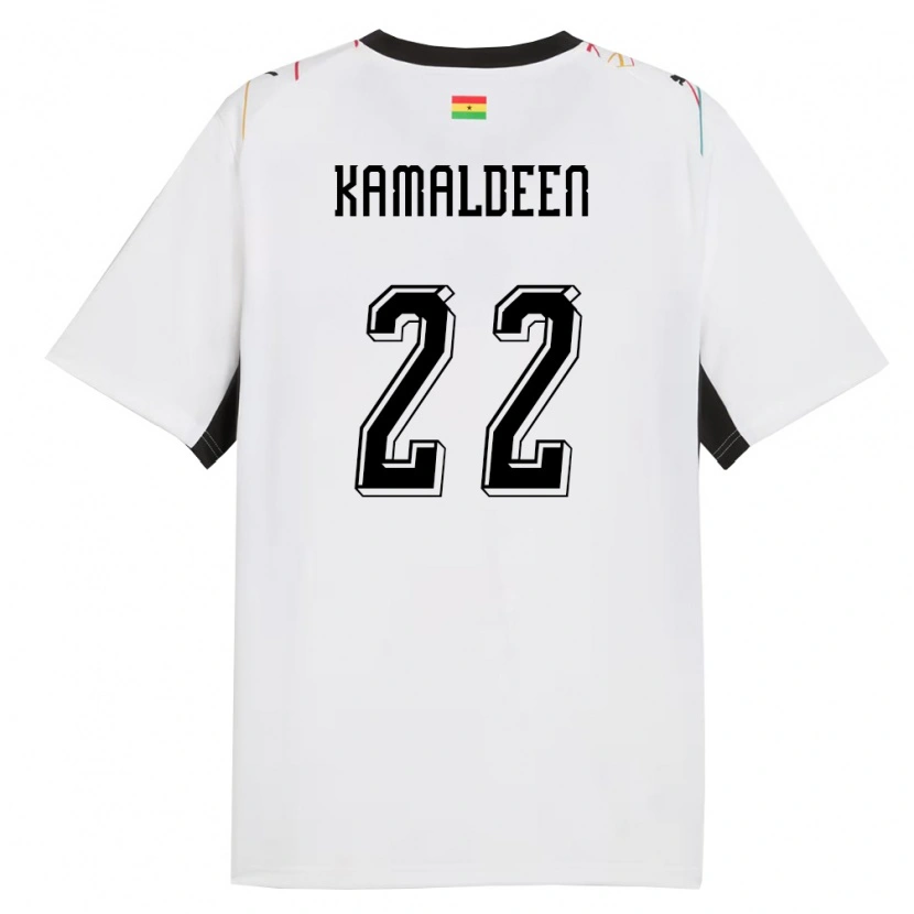 Danxen Hombre Camiseta Ghana Kamaldeen Sulemana #22 Blanco Negro Amarillo 1ª Equipación 26-28 La Camisa México