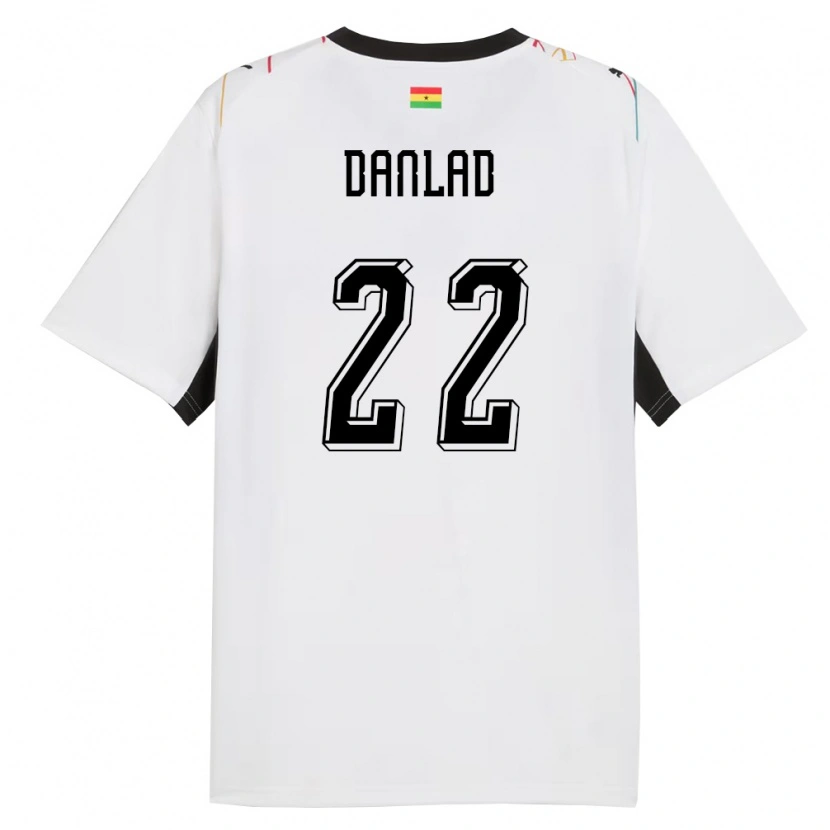 Danxen Hombre Camiseta Ghana Ibrahim Danlad #22 Blanco Negro Amarillo 1ª Equipación 26-28 La Camisa México
