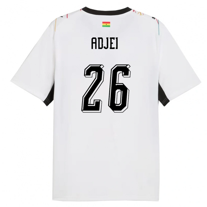 Danxen Hombre Camiseta Ghana Nathaniel Adjei #26 Blanco Negro Amarillo 1ª Equipación 26-28 La Camisa México