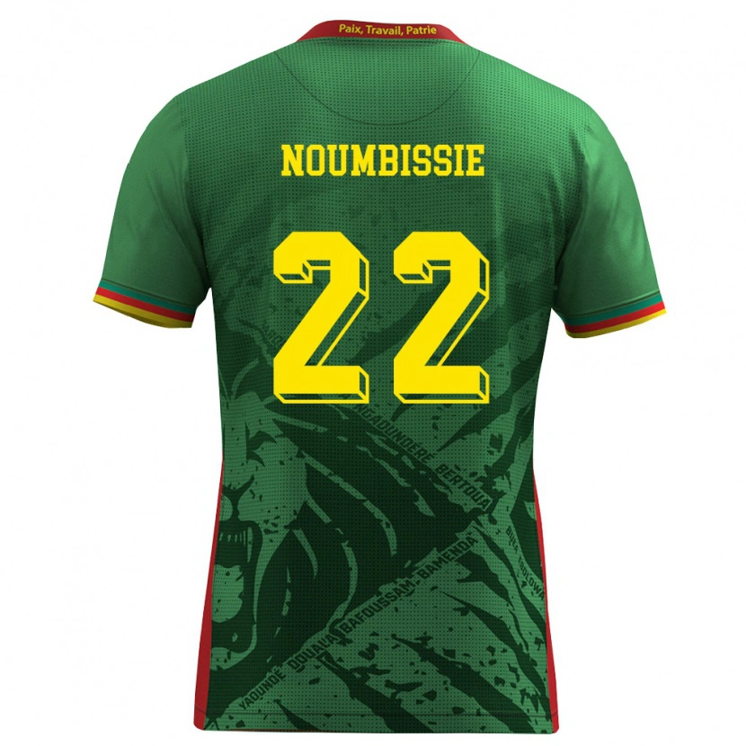 Danxen Hombre Camiseta Camerún Stéphane Noumbissie #22 Verde Amarillo Rojo 1ª Equipación 26-28 La Camisa México