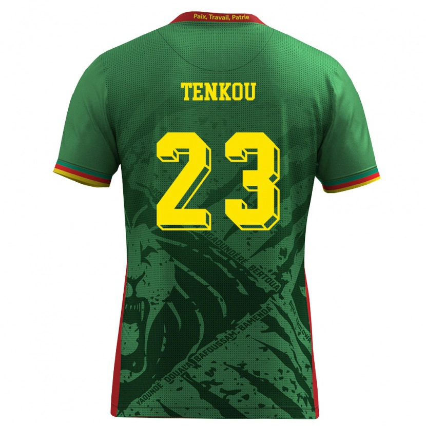Danxen Hombre Camiseta Camerún Yanike Tenkou Yougou #23 Verde Amarillo Rojo 1ª Equipación 26-28 La Camisa México