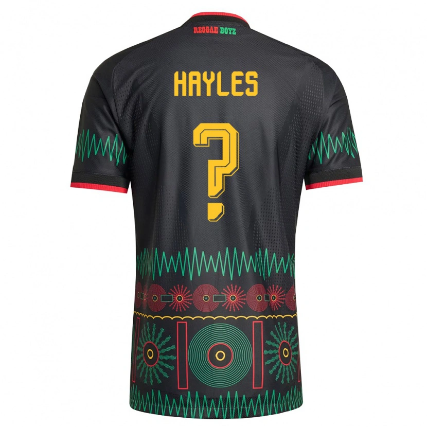 Danxen Hombre Camiseta Jamaica Shania Hayles #0 Negro Rojo Amarillo 2ª Equipación 26-28 La Camisa México