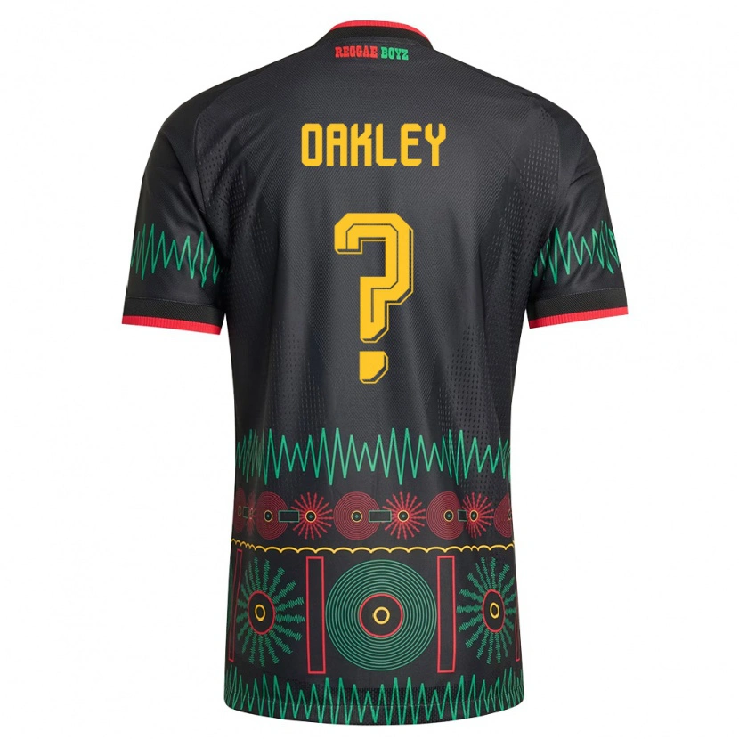 Danxen Hombre Camiseta Jamaica Katie Oakley #0 Negro Rojo Amarillo 2ª Equipación 26-28 La Camisa México