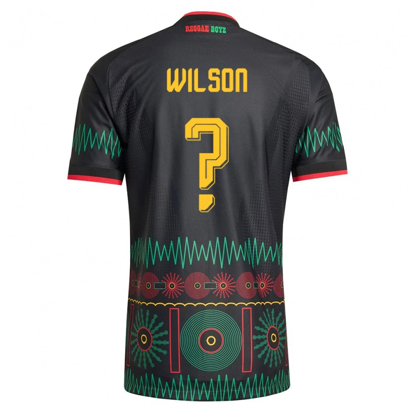 Danxen Hombre Camiseta Jamaica Dannique Wilson #0 Negro Rojo Amarillo 2ª Equipación 26-28 La Camisa México