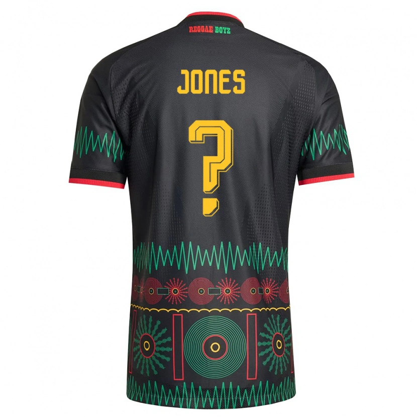 Danxen Hombre Camiseta Jamaica Rachel Jones #0 Negro Rojo Amarillo 2ª Equipación 26-28 La Camisa México