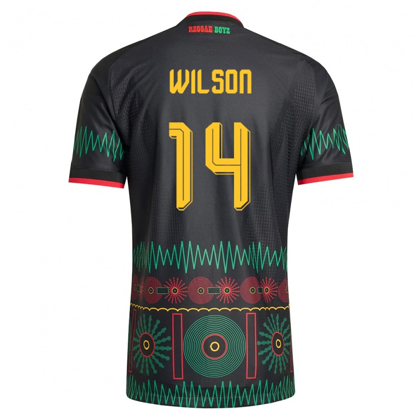 Danxen Hombre Camiseta Jamaica Siobhan Wilson #14 Negro Rojo Amarillo 2ª Equipación 26-28 La Camisa México