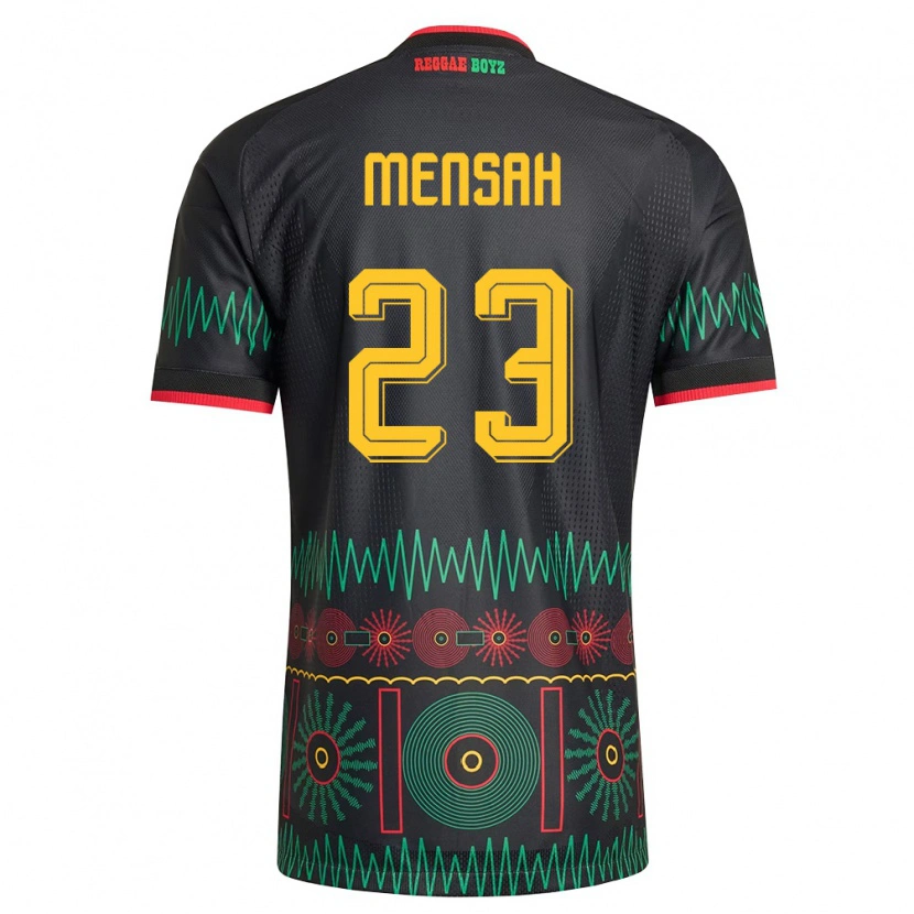 Danxen Hombre Camiseta Jamaica Serena Mensah #23 Negro Rojo Amarillo 2ª Equipación 26-28 La Camisa México