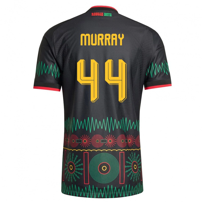 Danxen Hombre Camiseta Jamaica Satara Murray #44 Negro Rojo Amarillo 2ª Equipación 26-28 La Camisa México