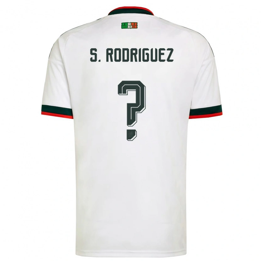 Danxen Hombre Camiseta México Sebastián Rodríguez #0 Blanco Borgoña Verde 2ª Equipación 26-28 La Camisa México