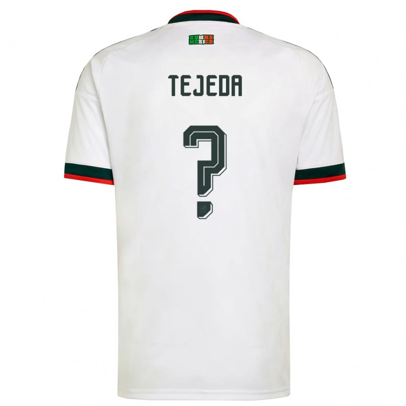 Danxen Hombre Camiseta México Saulo Tejeda #0 Blanco Borgoña Verde 2ª Equipación 26-28 La Camisa México