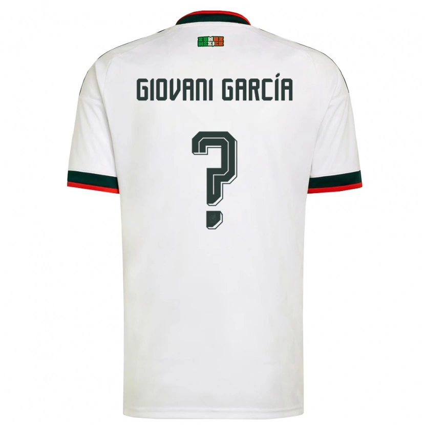Danxen Hombre Camiseta México Giovani García #0 Blanco Borgoña Verde 2ª Equipación 26-28 La Camisa México
