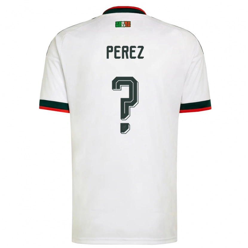 Danxen Hombre Camiseta México Geovanni Pérez #0 Blanco Borgoña Verde 2ª Equipación 26-28 La Camisa México