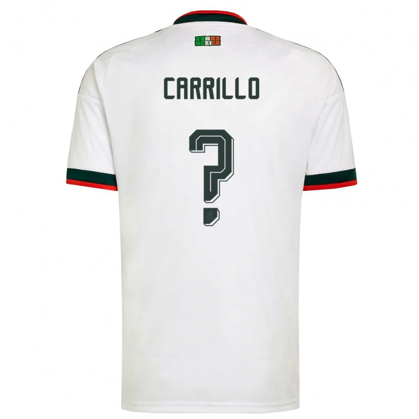Danxen Hombre Camiseta México Stéphano Carrillo #0 Blanco Borgoña Verde 2ª Equipación 26-28 La Camisa México
