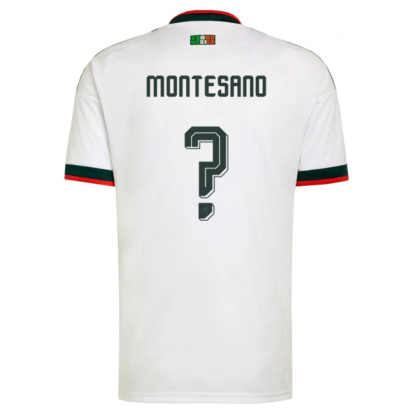 Danxen Hombre Camiseta México Jesús Montesano #0 Blanco Borgoña Verde 2ª Equipación 26-28 La Camisa México