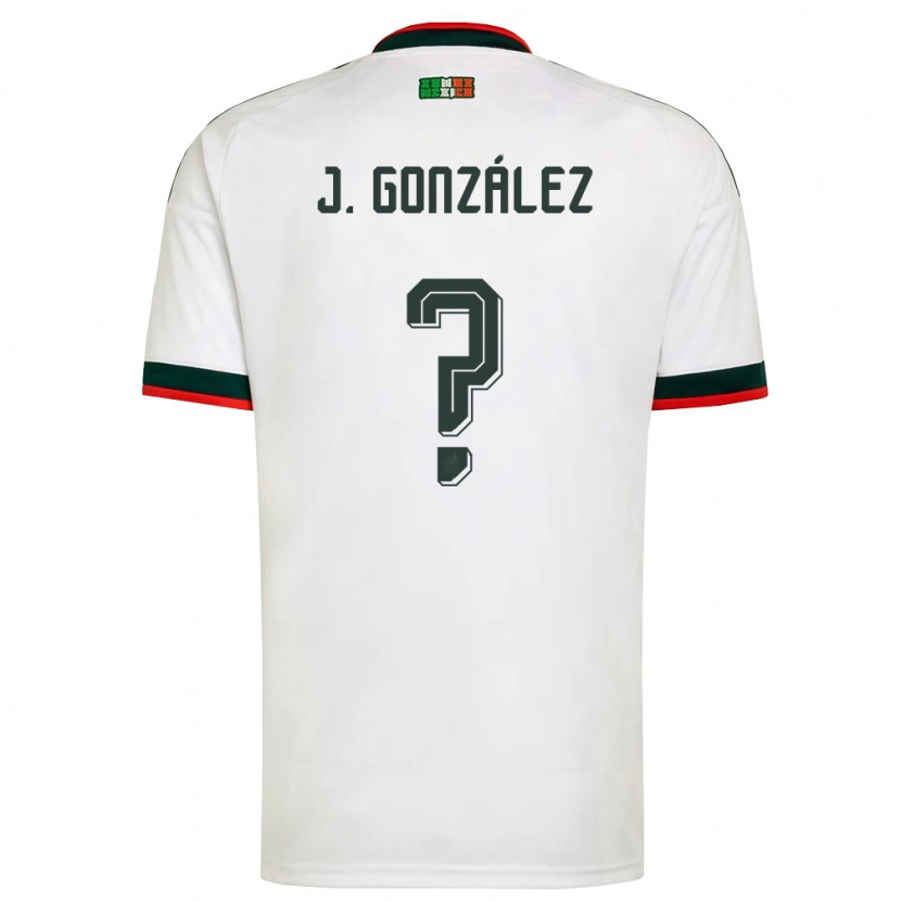 Danxen Hombre Camiseta México Julio González #0 Blanco Borgoña Verde 2ª Equipación 26-28 La Camisa México