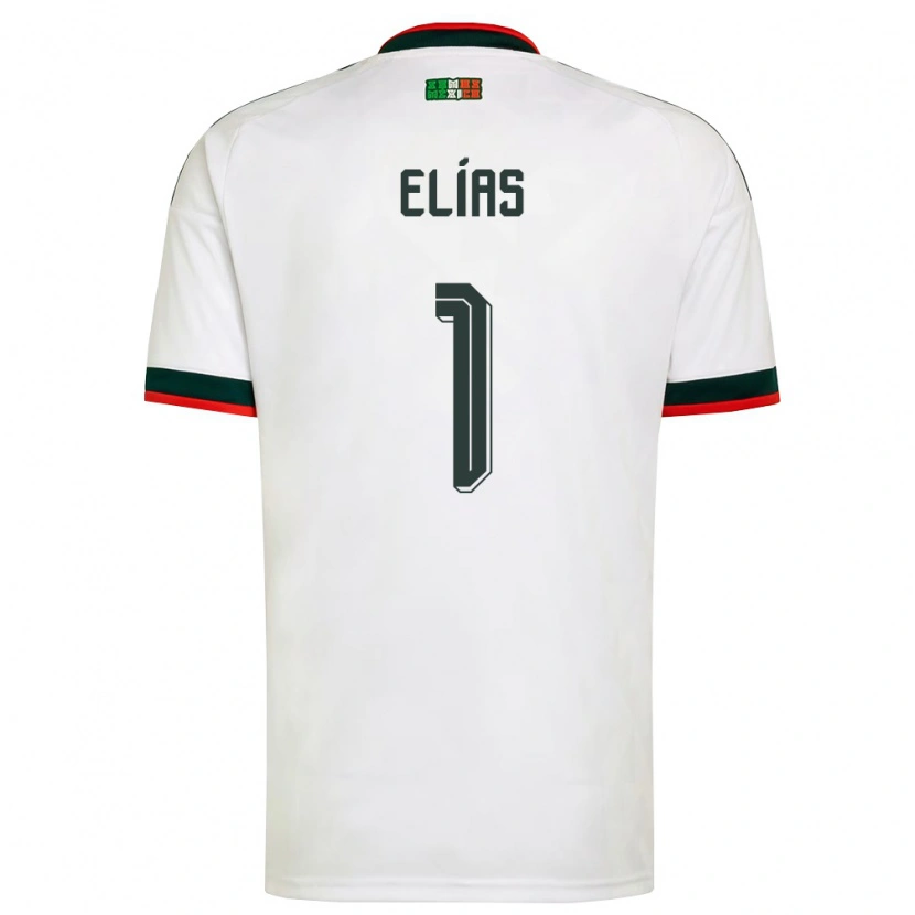 Danxen Hombre Camiseta México Bruno Elías #1 Blanco Borgoña Verde 2ª Equipación 26-28 La Camisa México