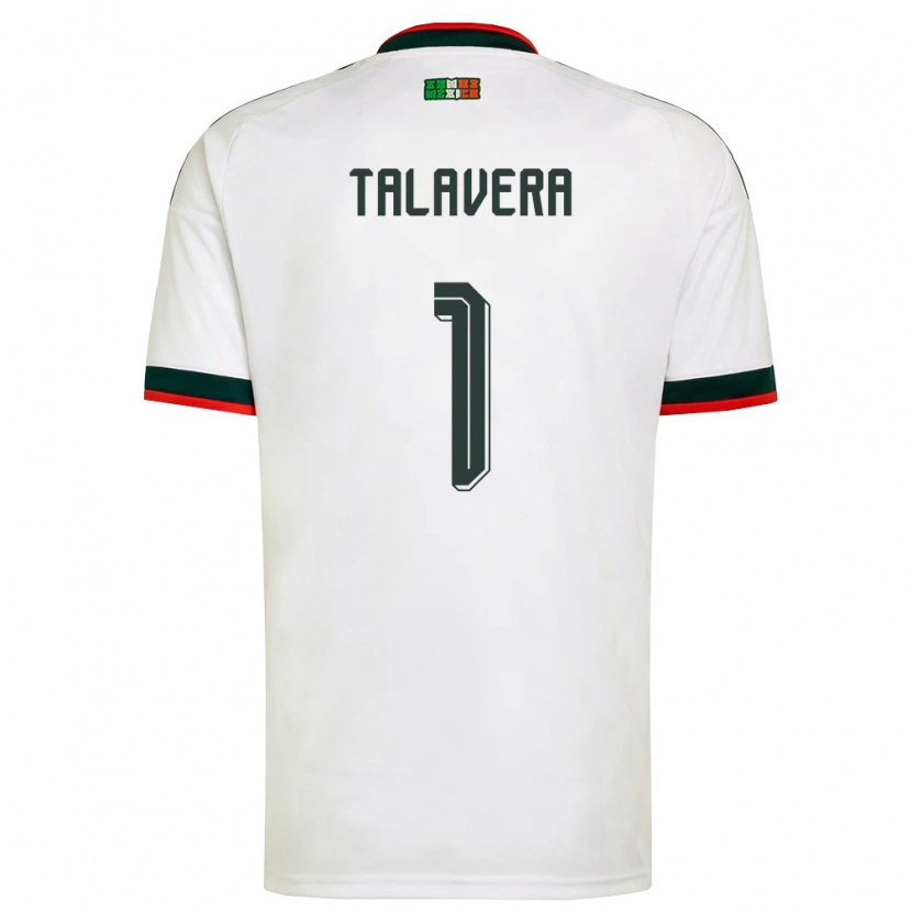 Danxen Hombre Camiseta México Alfredo Talavera #1 Blanco Borgoña Verde 2ª Equipación 26-28 La Camisa México