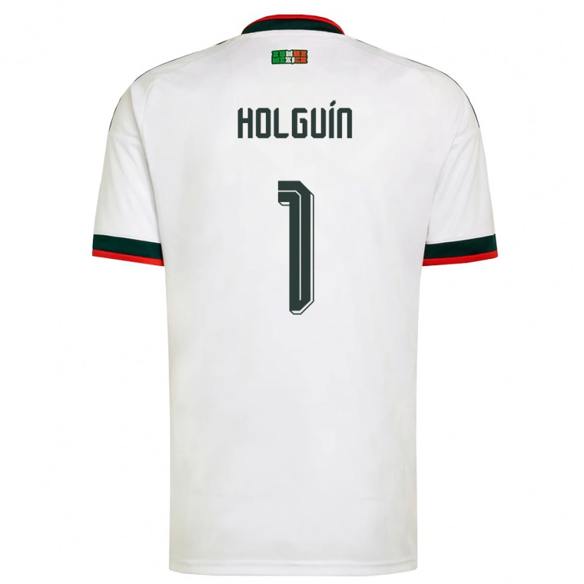 Danxen Hombre Camiseta México Hector Holguin #1 Blanco Borgoña Verde 2ª Equipación 26-28 La Camisa México