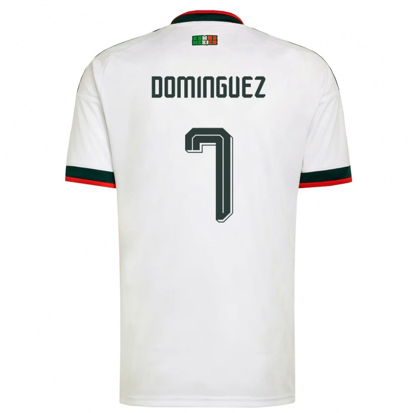 Danxen Hombre Camiseta México Alexéi Domínguez #7 Blanco Borgoña Verde 2ª Equipación 26-28 La Camisa México