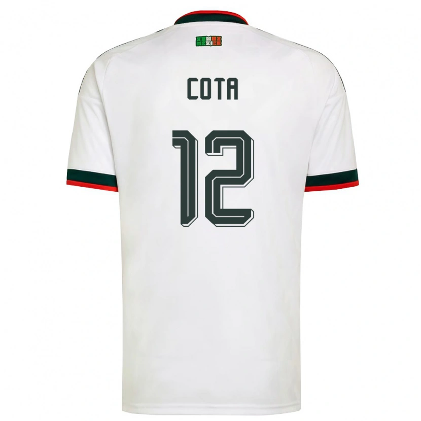Danxen Hombre Camiseta México Rodolfo Cota #12 Blanco Borgoña Verde 2ª Equipación 26-28 La Camisa México