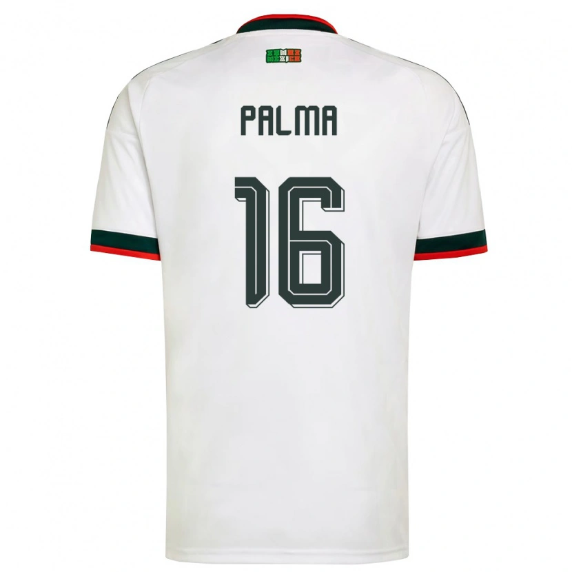 Danxen Hombre Camiseta México Rafael Palma #16 Blanco Borgoña Verde 2ª Equipación 26-28 La Camisa México