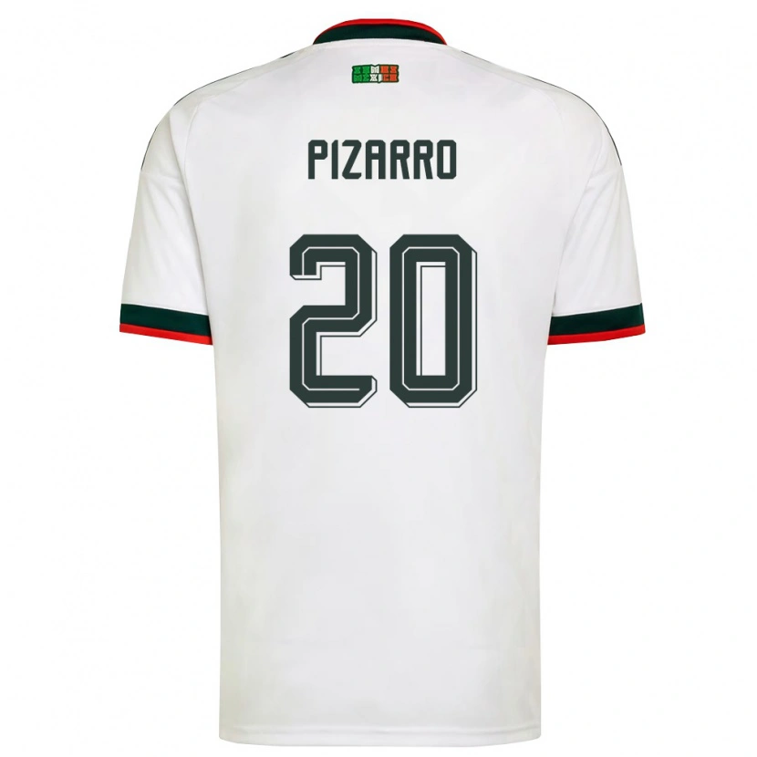 Danxen Hombre Camiseta México Rodolfo Pizarro #20 Blanco Borgoña Verde 2ª Equipación 26-28 La Camisa México