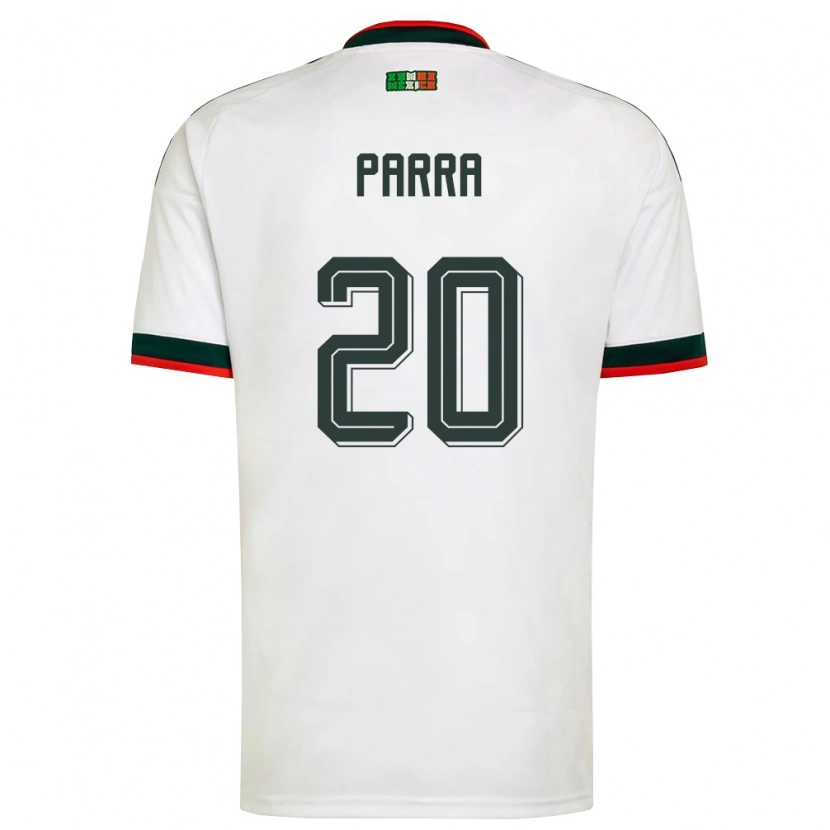 Danxen Hombre Camiseta México Rodrigo Parra #20 Blanco Borgoña Verde 2ª Equipación 26-28 La Camisa México