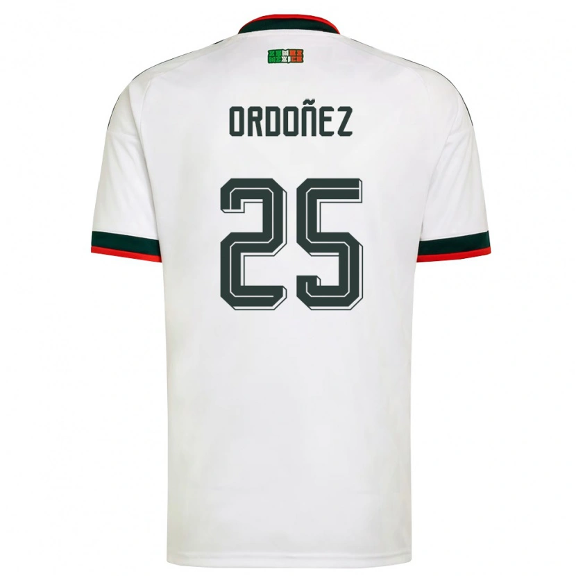 Danxen Hombre Camiseta México Diana Ordonez #25 Blanco Borgoña Verde 2ª Equipación 26-28 La Camisa México