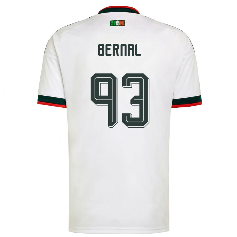 Danxen Hombre Camiseta México Rebeca Bernal #93 Blanco Borgoña Verde 2ª Equipación 26-28 La Camisa México