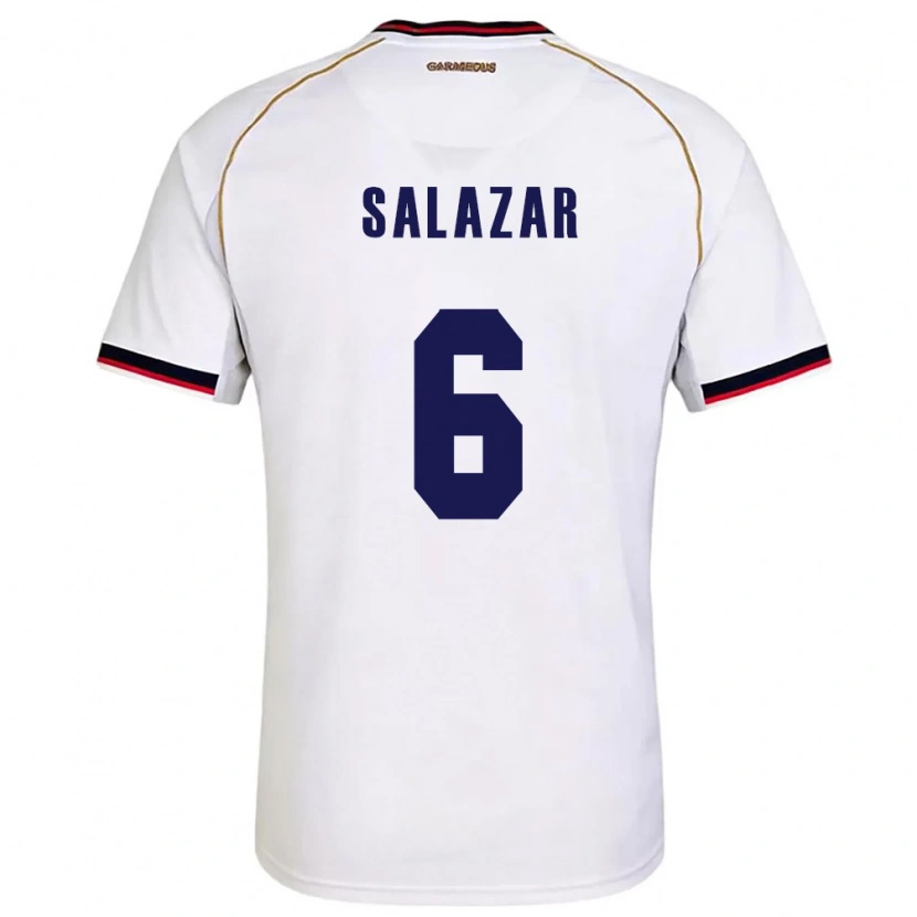 Danxen Hombre Camiseta Panamá Deysiré Salazar #6 Blanco Rojo 2ª Equipación 26-28 La Camisa México