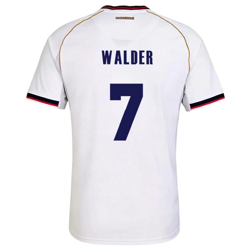 Danxen Hombre Camiseta Panamá Kevin Walder #7 Blanco Rojo 2ª Equipación 26-28 La Camisa México