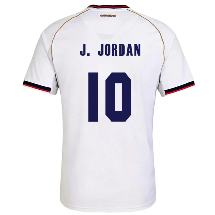 Danxen Hombre Camiseta Panamá Jasio Jordan #10 Blanco Rojo 2ª Equipación 26-28 La Camisa México
