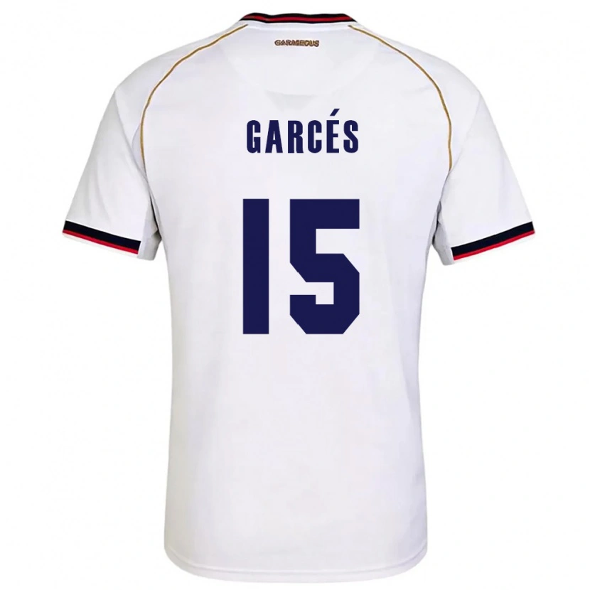 Danxen Hombre Camiseta Panamá Simao Garcés #15 Blanco Rojo 2ª Equipación 26-28 La Camisa México